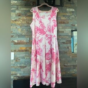 Pink and White Tie-dye dress